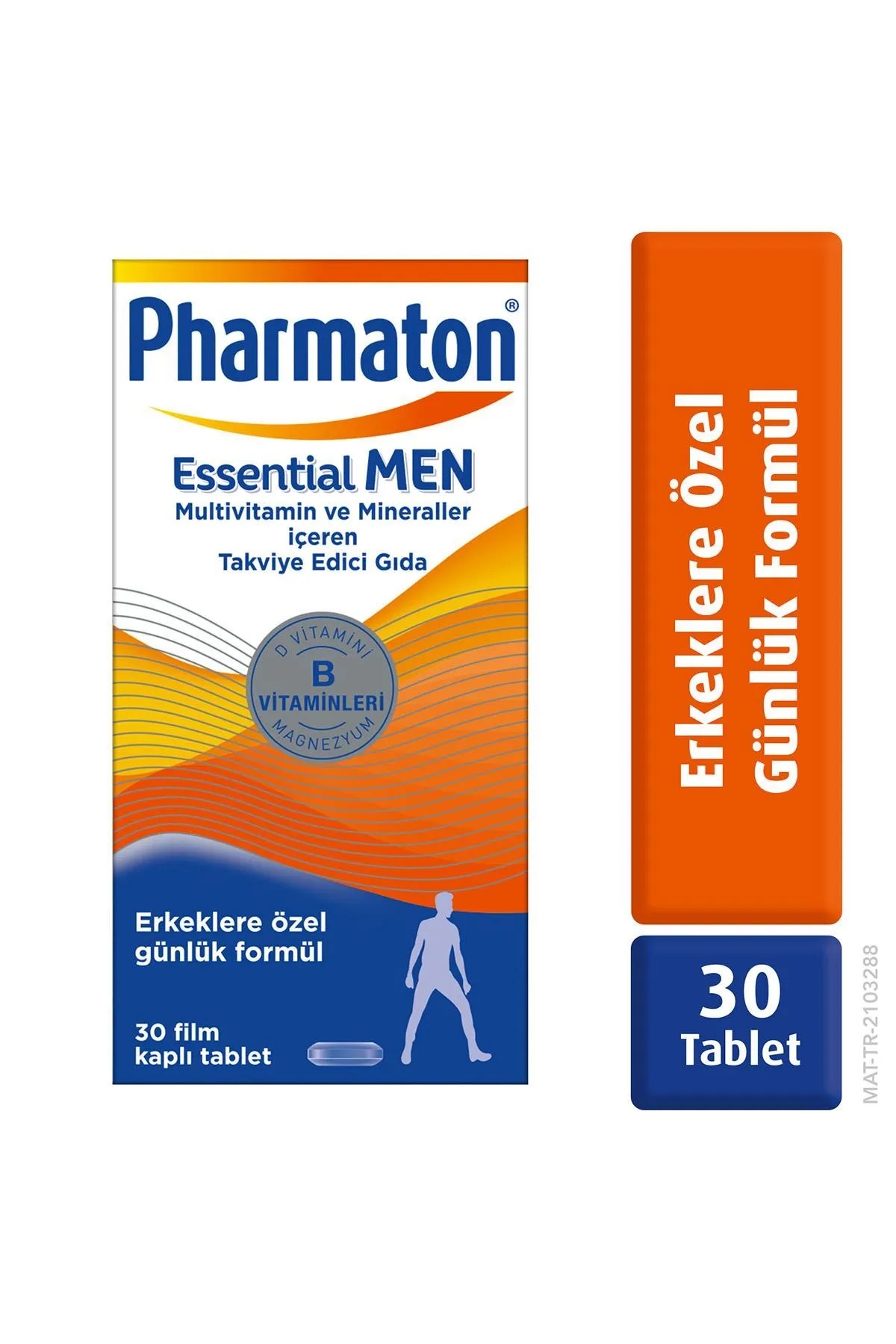 Pharmaton Essential Men 30 Tablet - Magnezyum, Vitamin B, Vitamin D, Multivitamin ve Mineraller