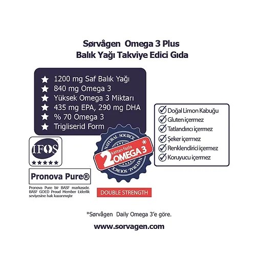 Sorvagen Omega 3 Plus Norveç Balık Yağı