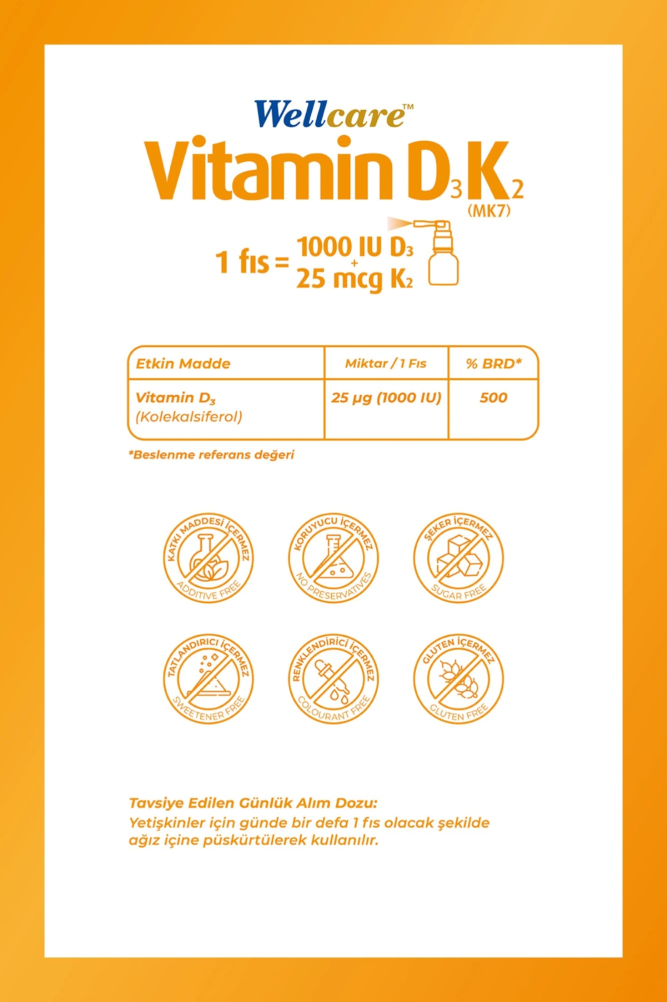 Wellcare Vitamin D3 + K2 30 ml 