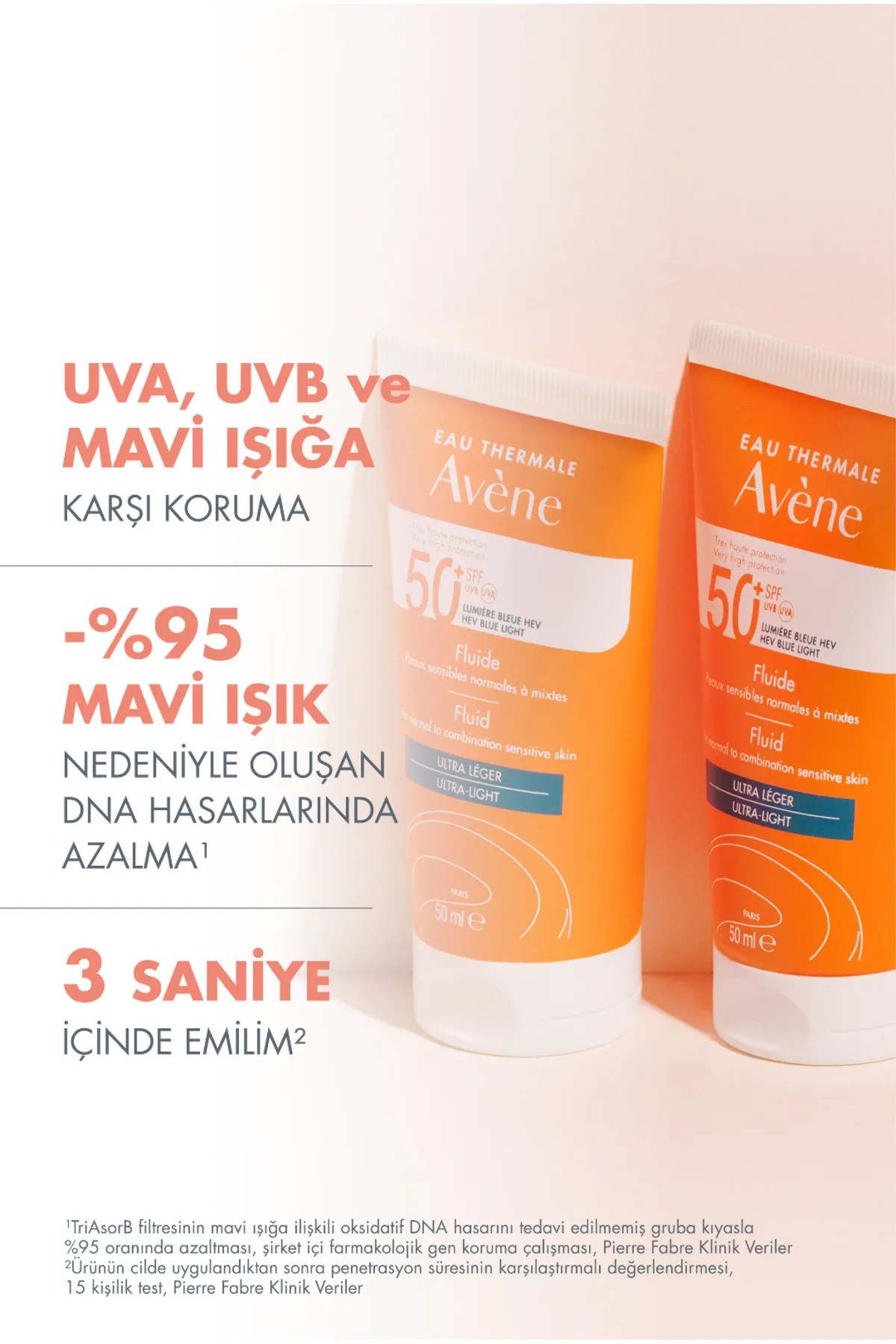 Avene Fluide 50+ Normal Karma Ve Hassas Ciltler İçin Güneşten Koruma 50 ml