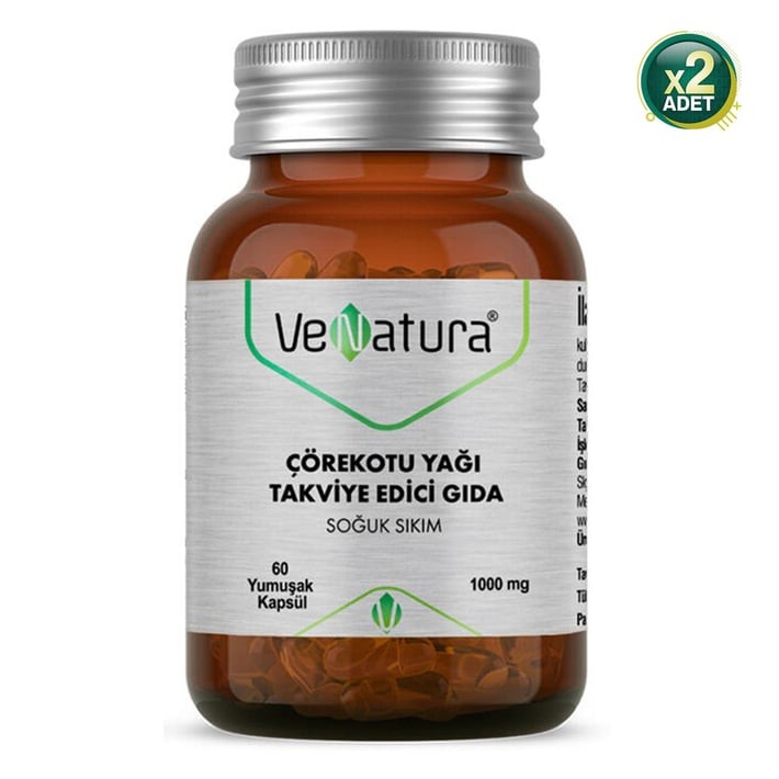 Venatura Çörekotu Yağı 1000 mg 60 Yumuşak Kapsül 2 Adet