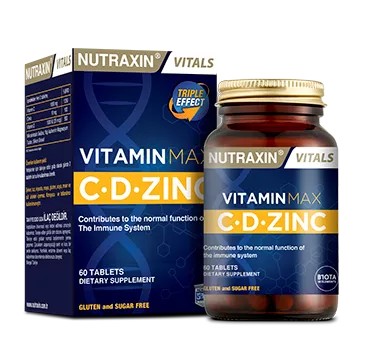 Nutraxin Vitamin Max C + D Zinc 60 Tablet