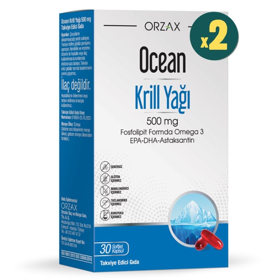 Ocean Krill Oil 500 Mg 30 Kapsül 2 Adet