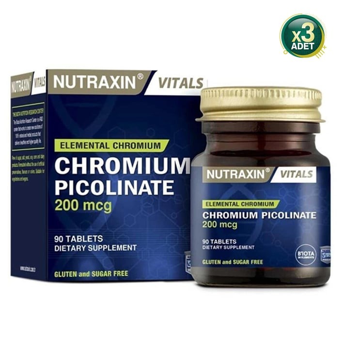 Nutraxin Chromium Picolinate 200 Mcg 90 Tablet 3 Adet