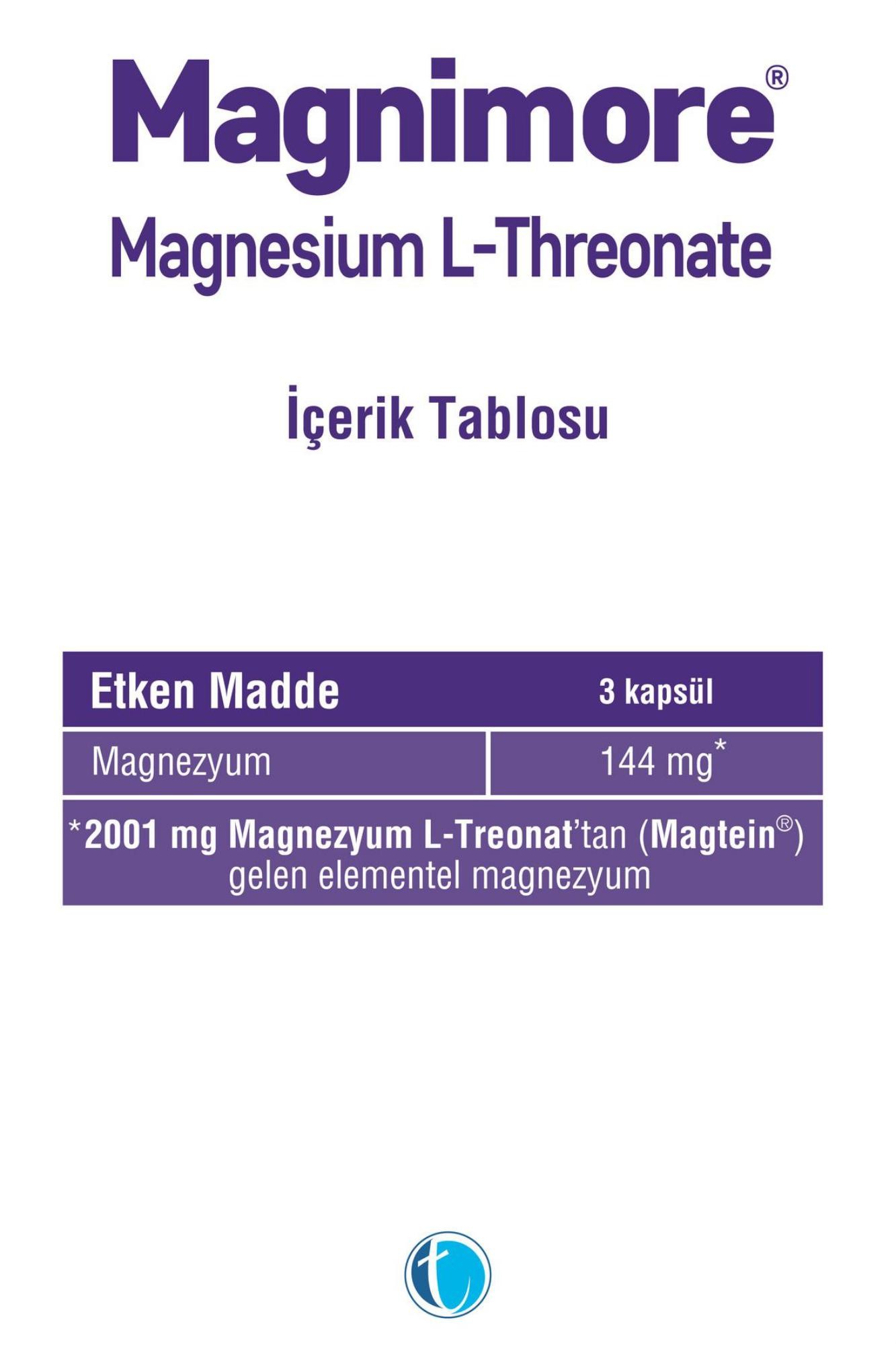 Magnimore Magnesium L-Threonate 60 Kapsül