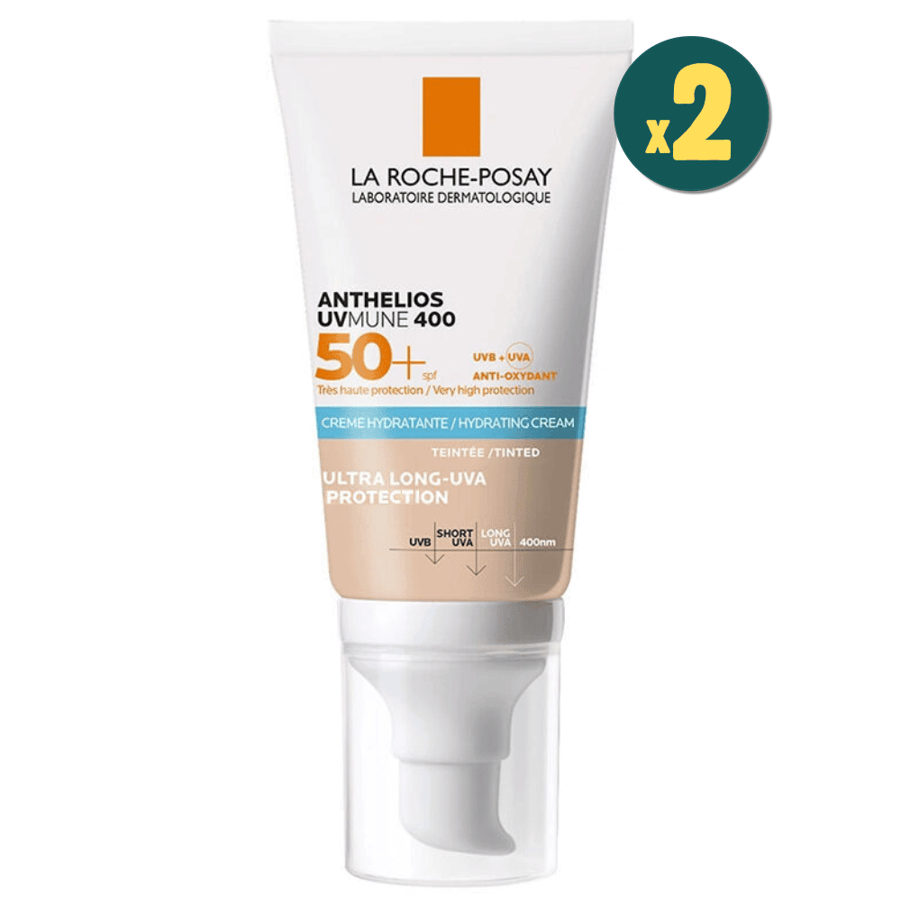 La Roche Posay Anthelios Uvmune SPF+50 Hassas Ciltler İçin Yüksek Korumalı Renkli Yüz Güneş Kremi 2 Adet