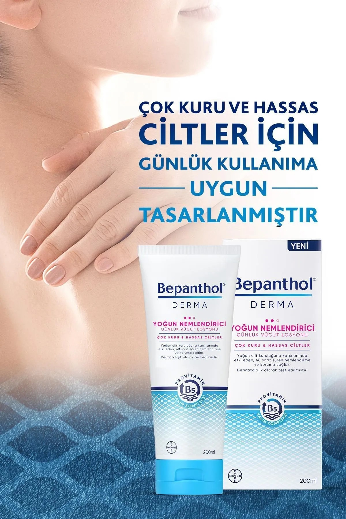 Bepanthol Derma Yoğun Nemlendirici Günlük Vücut Losyonu 200 ml Çok Kuru ve Hassas Ciltler