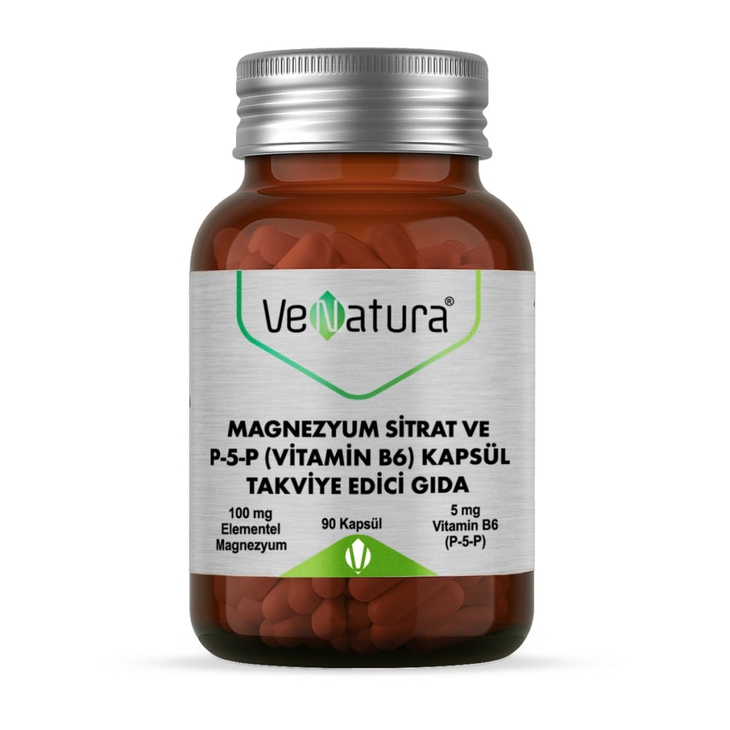 Venatura Magnezyum Sitrat ve P-5-P Vitamin B6 90 Kapsül