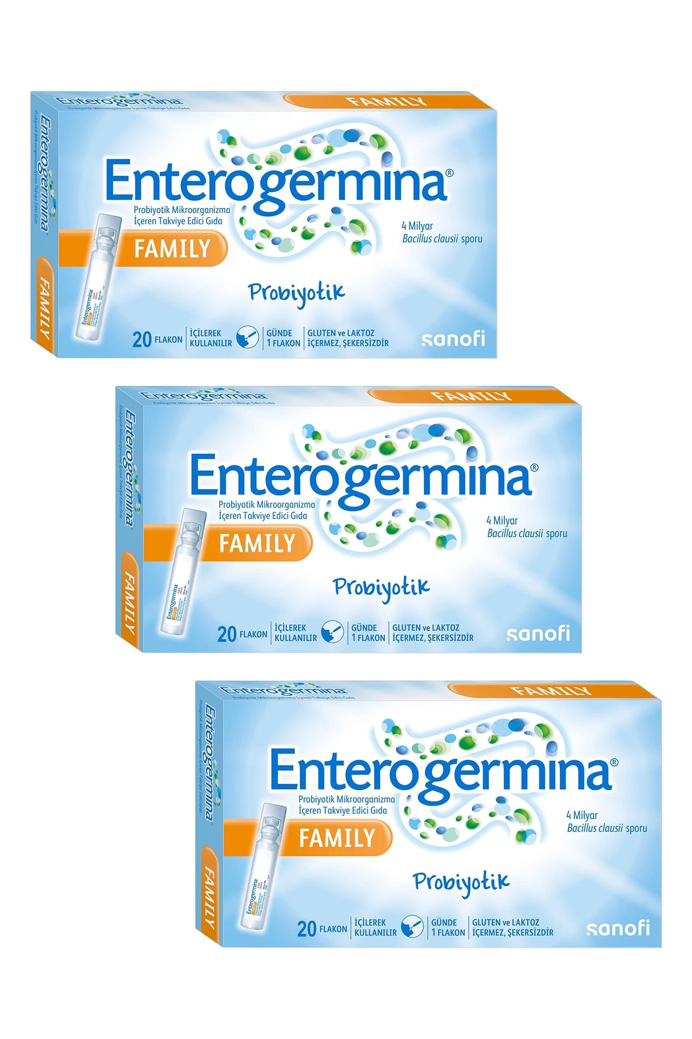 Enterogermina Family Probiyotik 20 Flakon 3 Adet