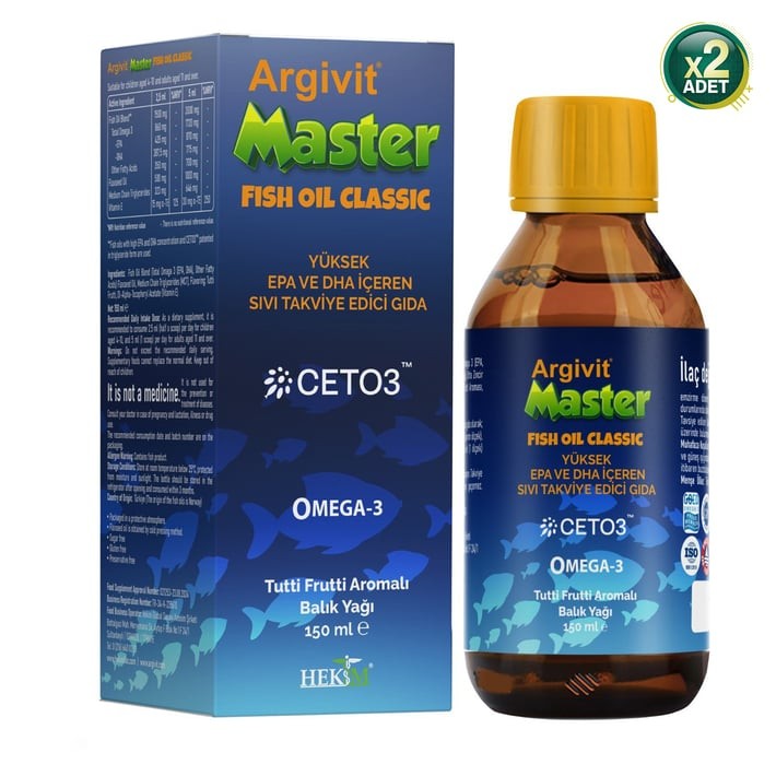 Argivit Master Fish Oil Balık Yağı 150 ml 2 Adet