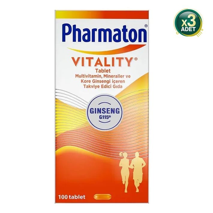 Pharmaton Vitality 100 Tablet - Ginseng G115, Multivitamin Ve Mineraller 3 Adet