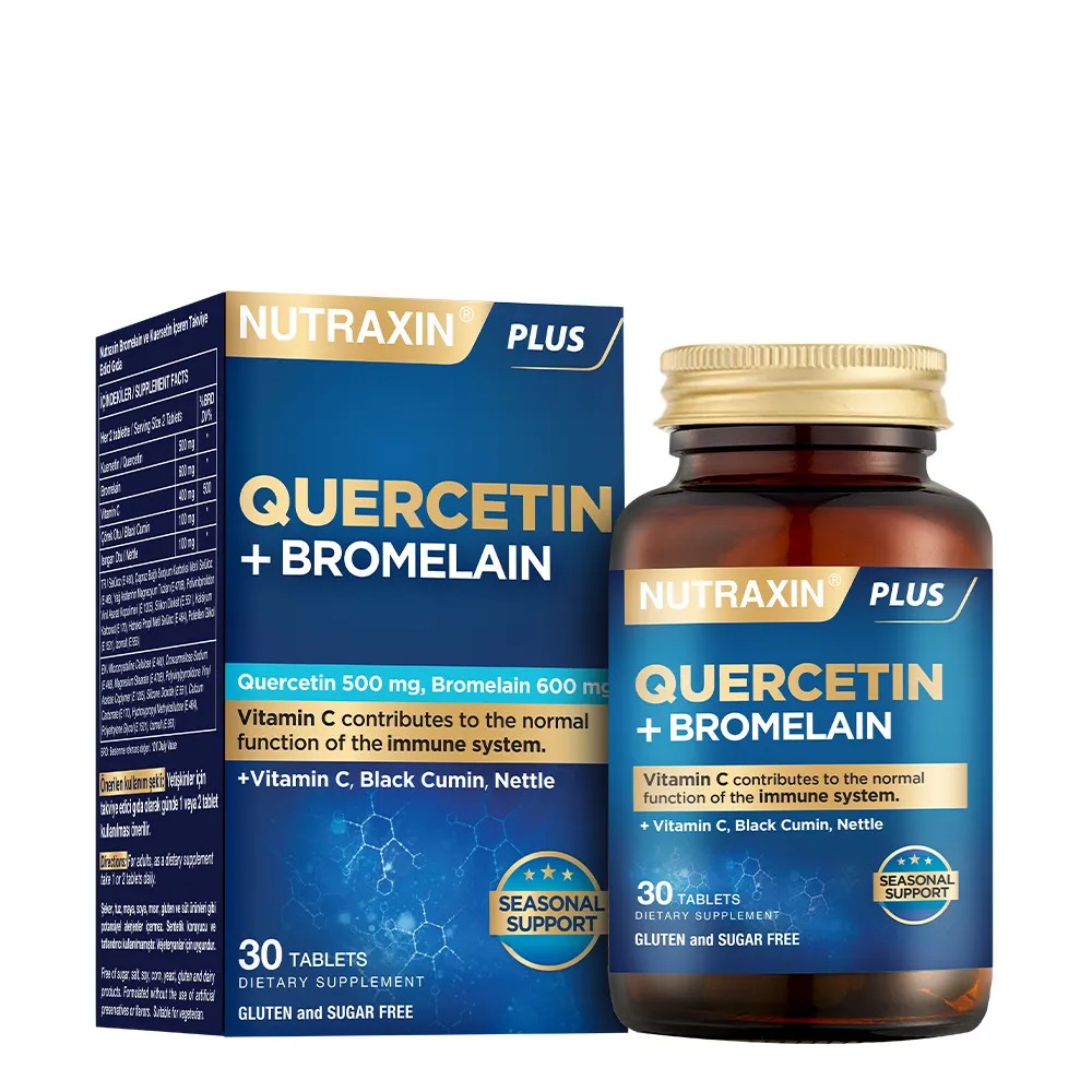Nutraxin Quercetin + Bromelain 30 Tablet - Vitamin C Çörek Otu Isırgan Otu