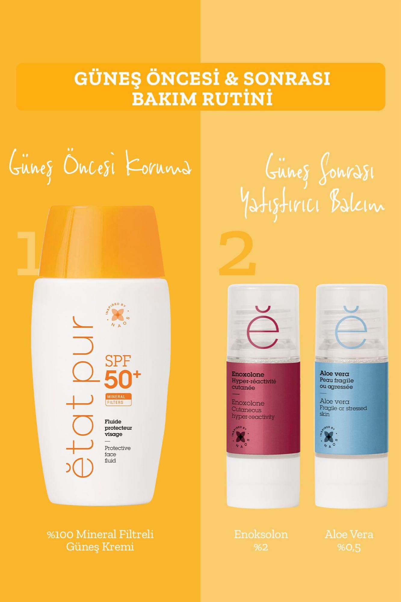 Etat Pur Protective Mineral Fluid Spf50 %100 Mineral Filtreli Yüksek Koruma Yüz Güneş Kremi 40ml