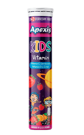 Apexis Kids Vitamin Ahududu Ve Çilek Aromalı 22 Efervesan Tablet