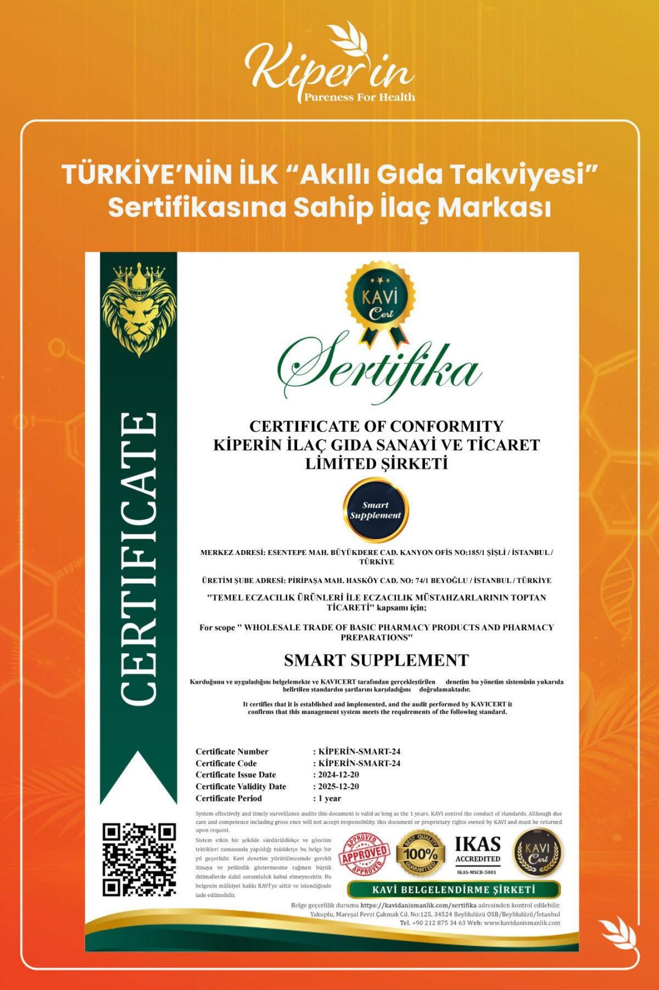 Kiperin Bromelain+Papain 30 Kapsül