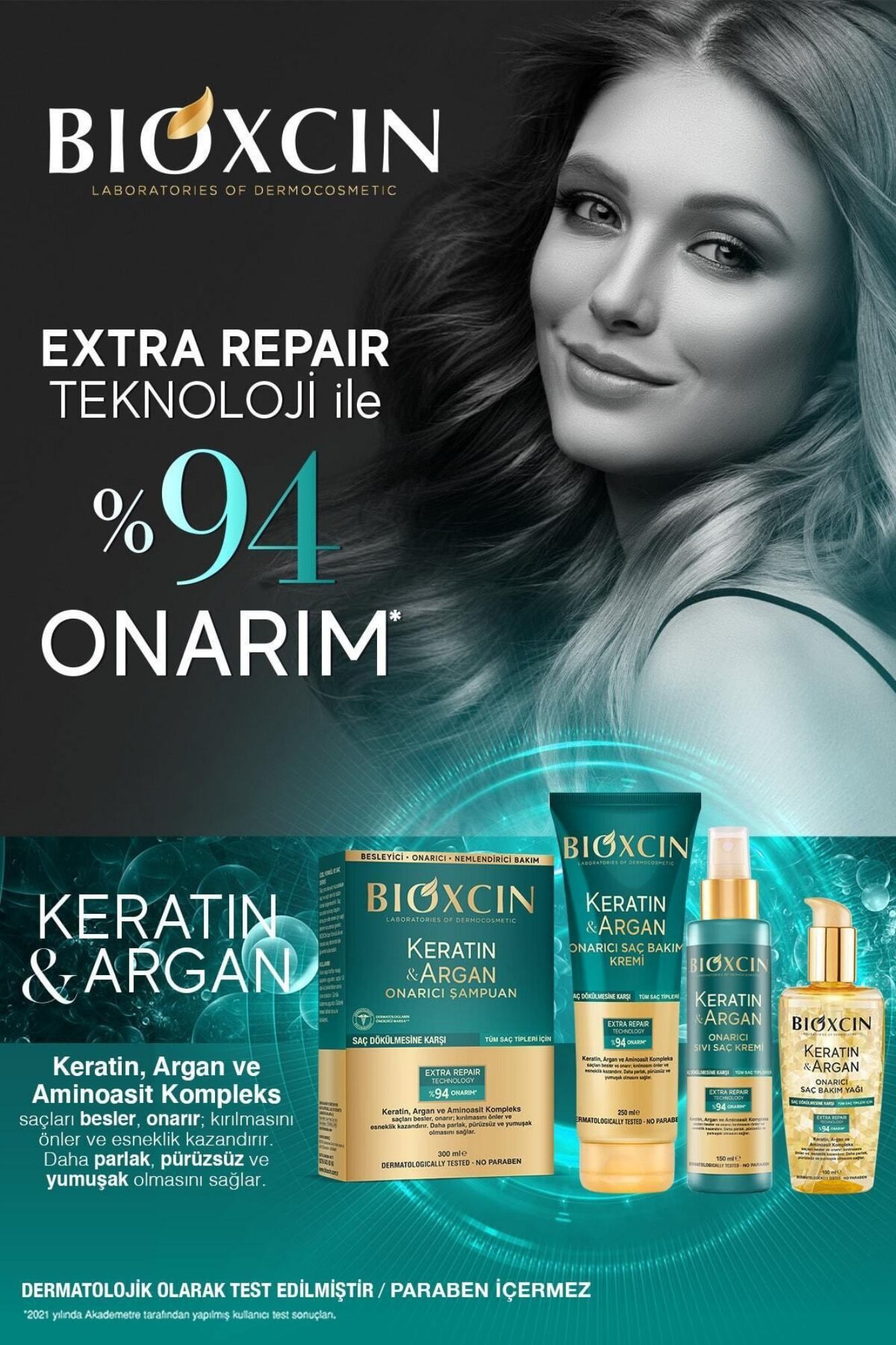 Bioxcin Keratin Argan Onarıcı Saç Bakım Kremi 250 Ml Yıpranmış Ve Hasar Görmüş Saçlar