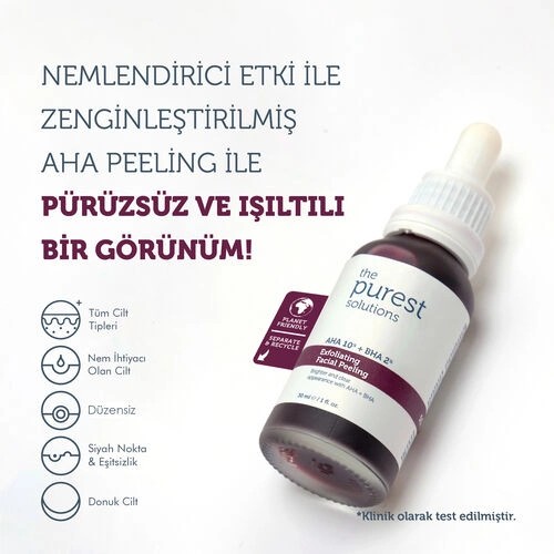 The Purest Solutions Aha & Bha Canlandırıcı Ve Cilt Tonu Eşitleyici Kırmızı Peeling Cilt Serumu 30 Ml