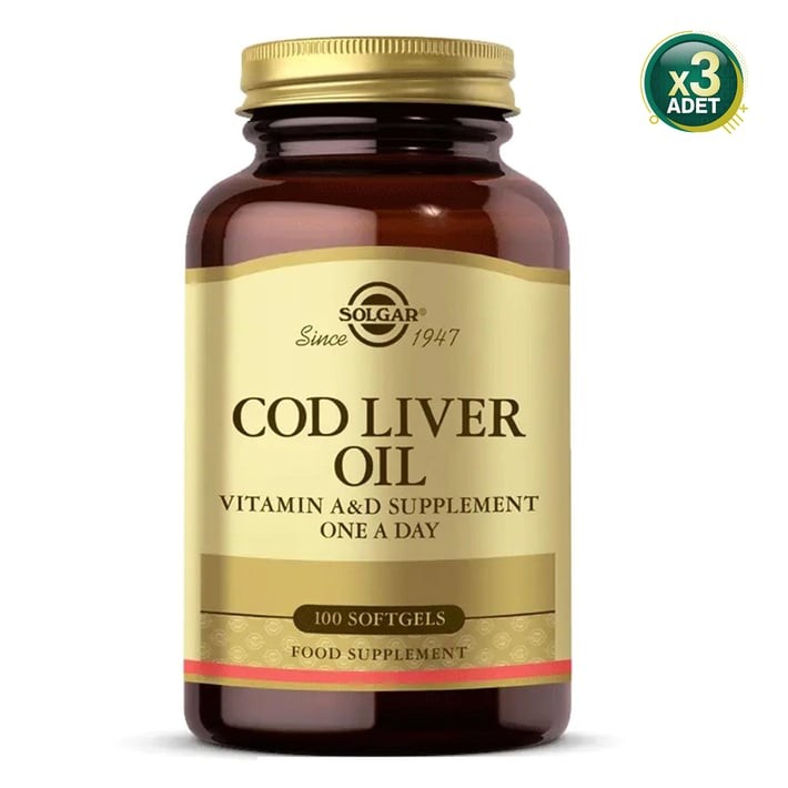 Solgar Cod Liver Oil 100 Softjel 3 Adet