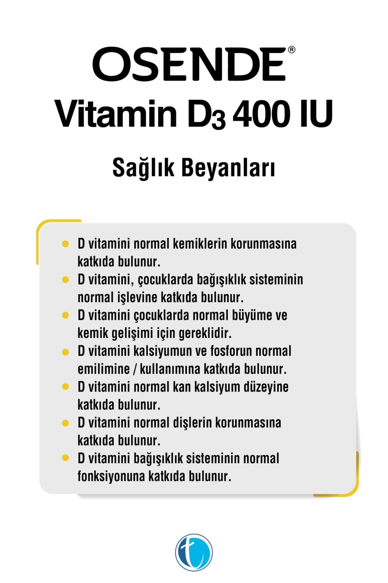Osende Vitamin D3 400 IU Sprey 20 ml