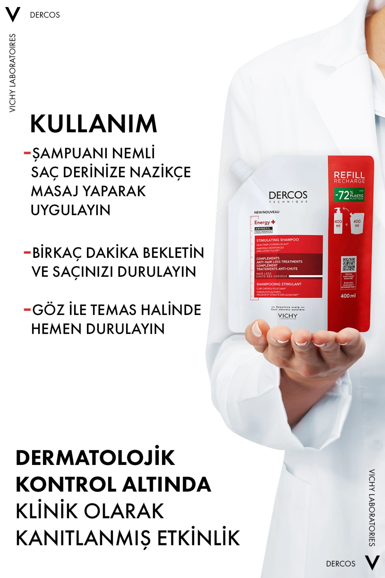 Vichy Dercos Energisant Saç Dökülmesine Karşı Şampuan Refill 400 ml