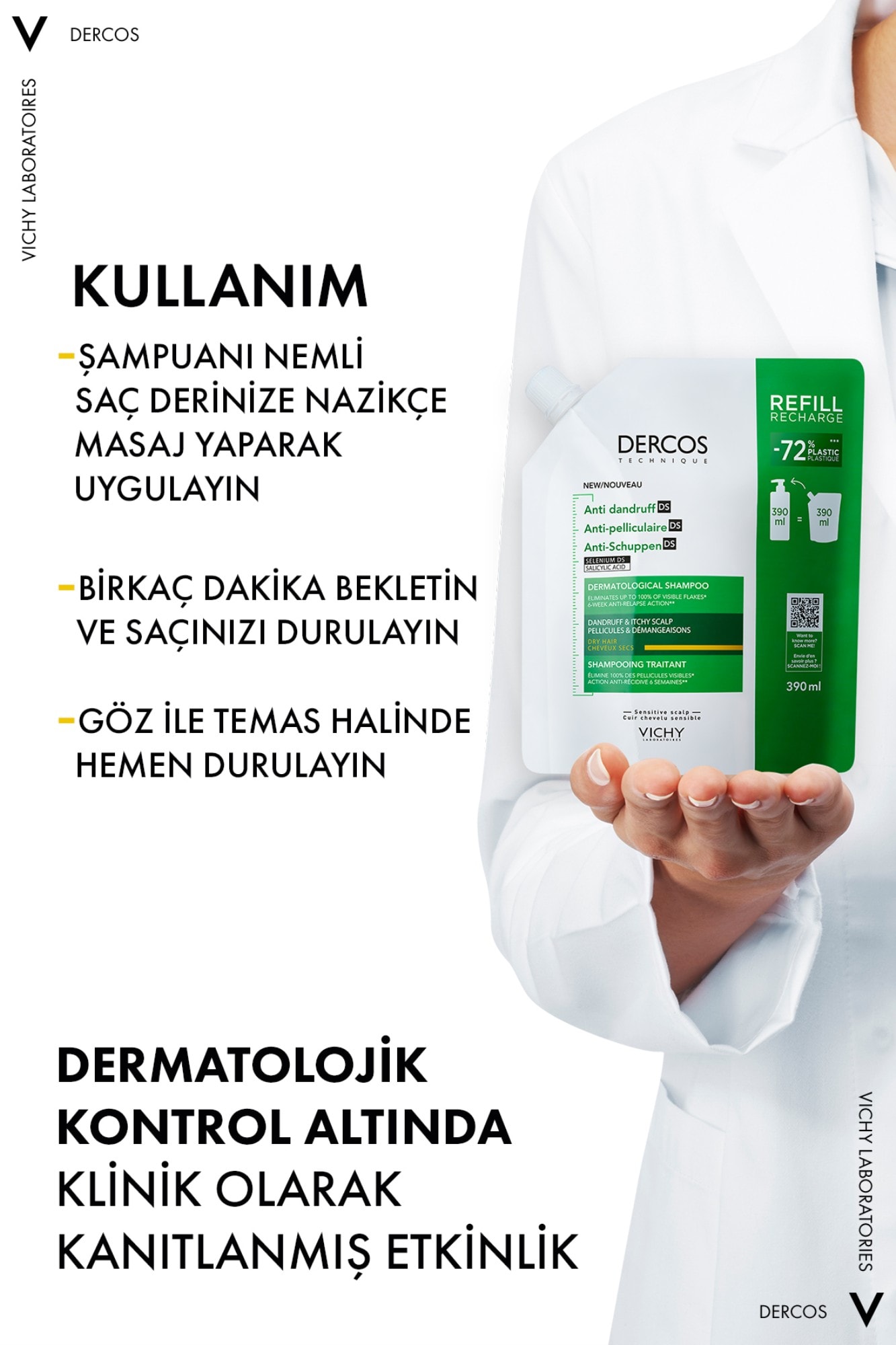 Vichy Dercos Anti Dandruff Kuru Saçlar İçin Kepek Karşıtı Şampuan Refill 390 ml