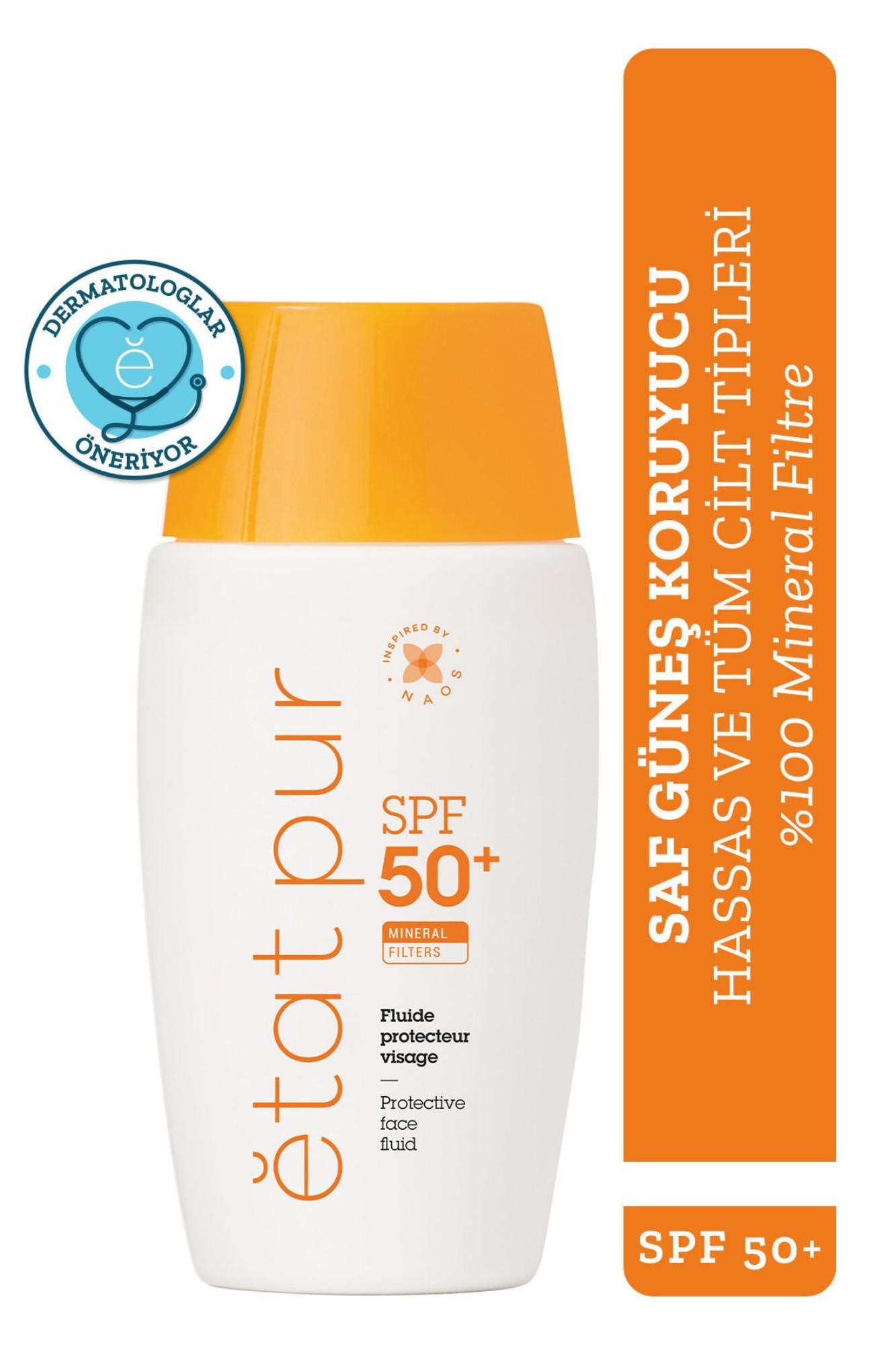 Etat Pur Protective Mineral Fluid Spf50 %100 Mineral Filtreli Yüksek Koruma Yüz Güneş Kremi 40ml