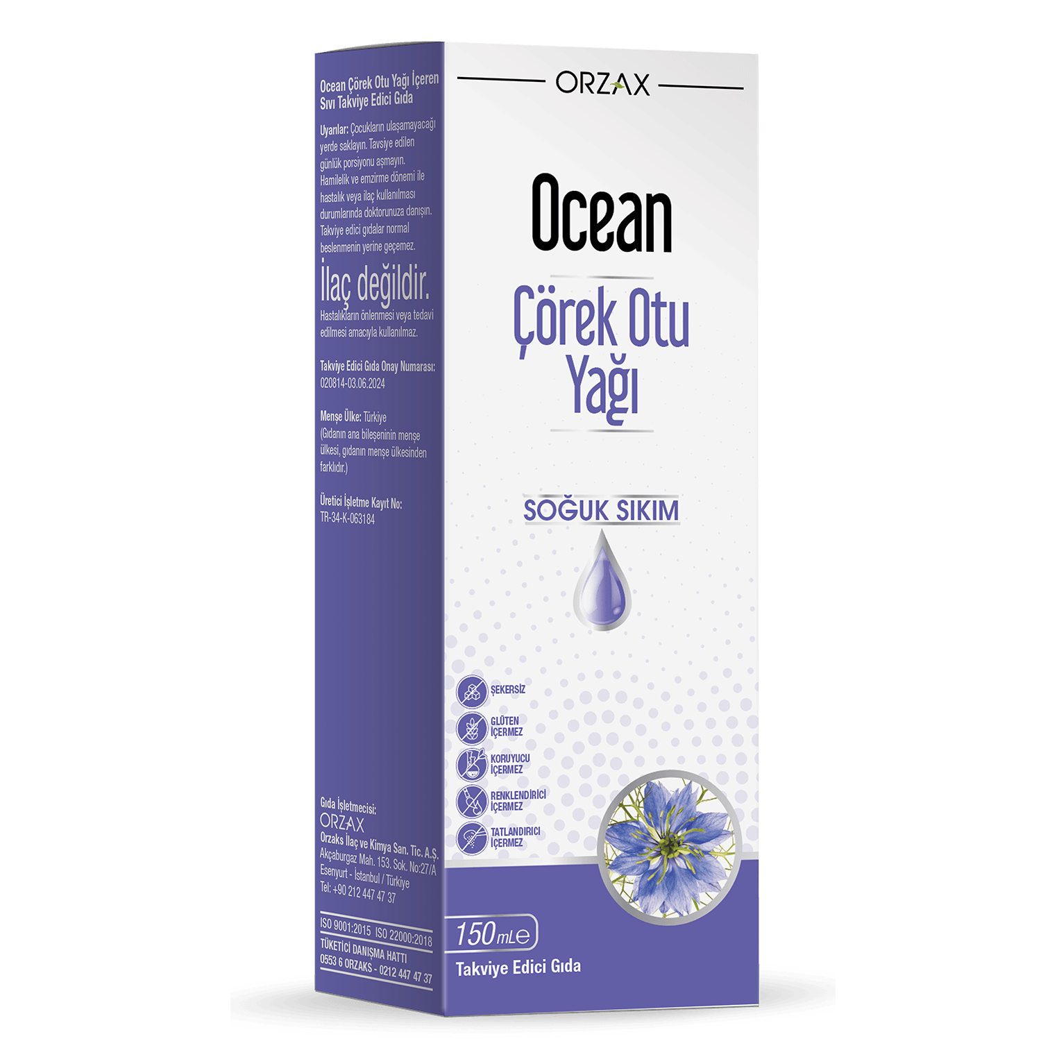 Ocean Çörek Otu Yağı Soğuk Sıkım 150 ml