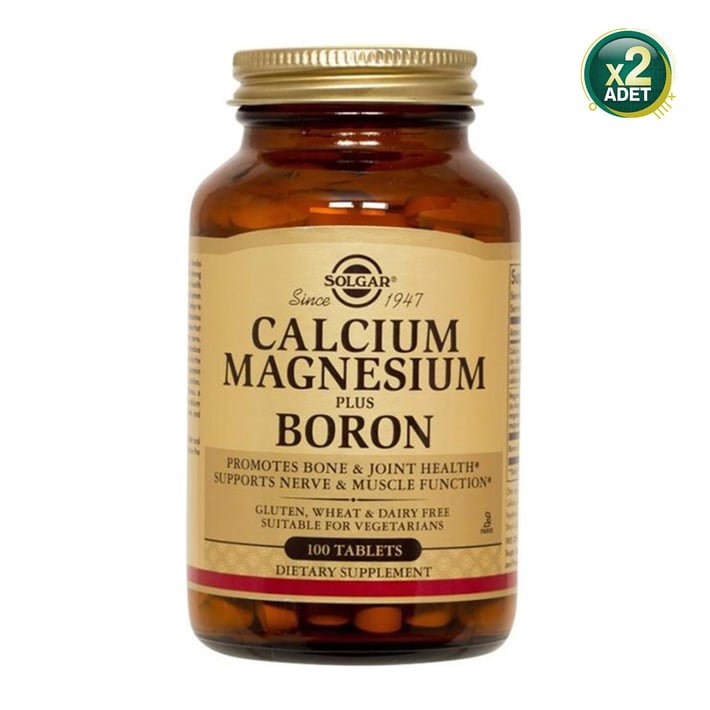 Solgar Calcium Magnesium Plus Boron 100 Tablet 2 Adet