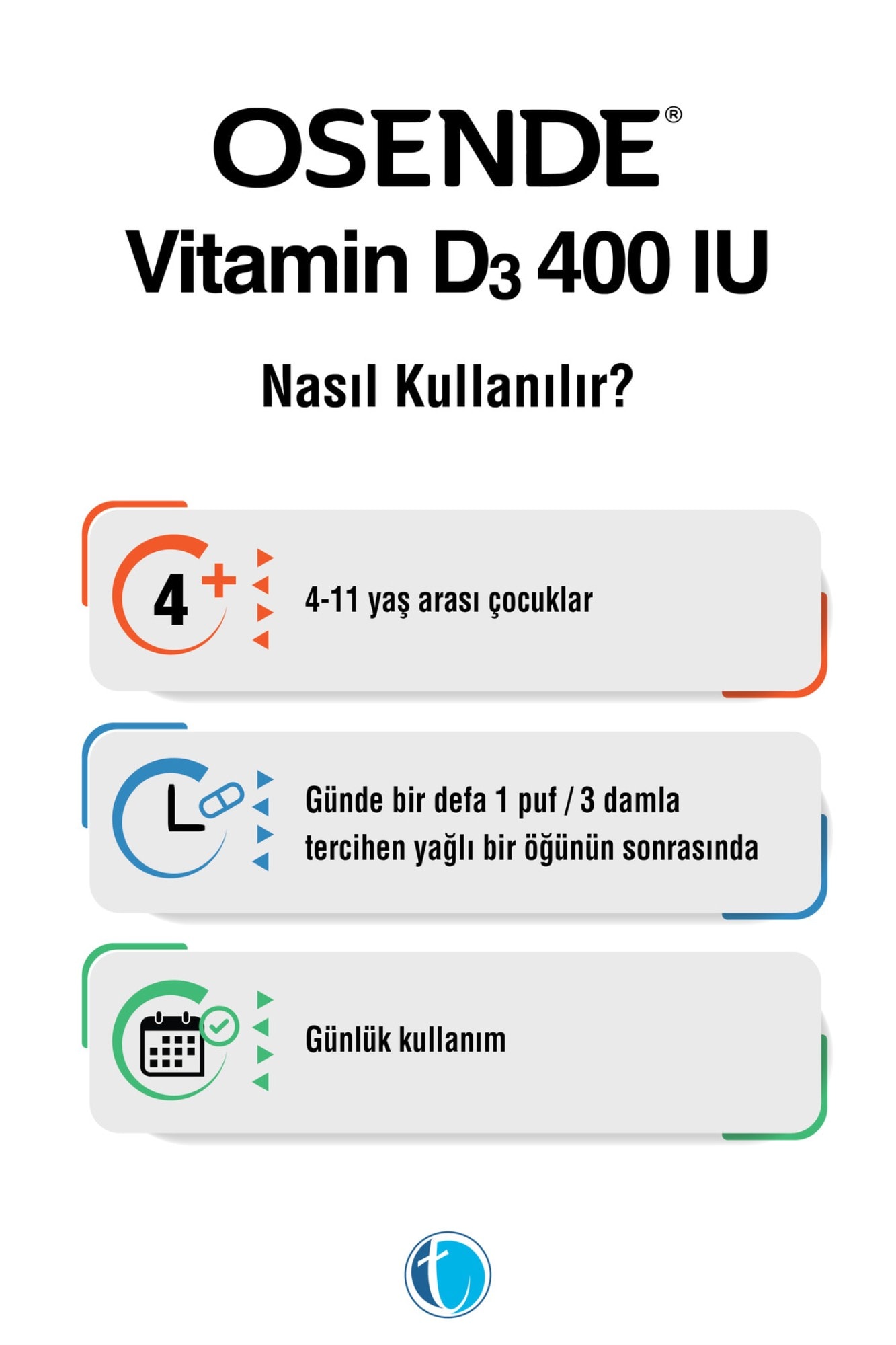 Osende Vitamin D3 400 IU Sprey 20 ml