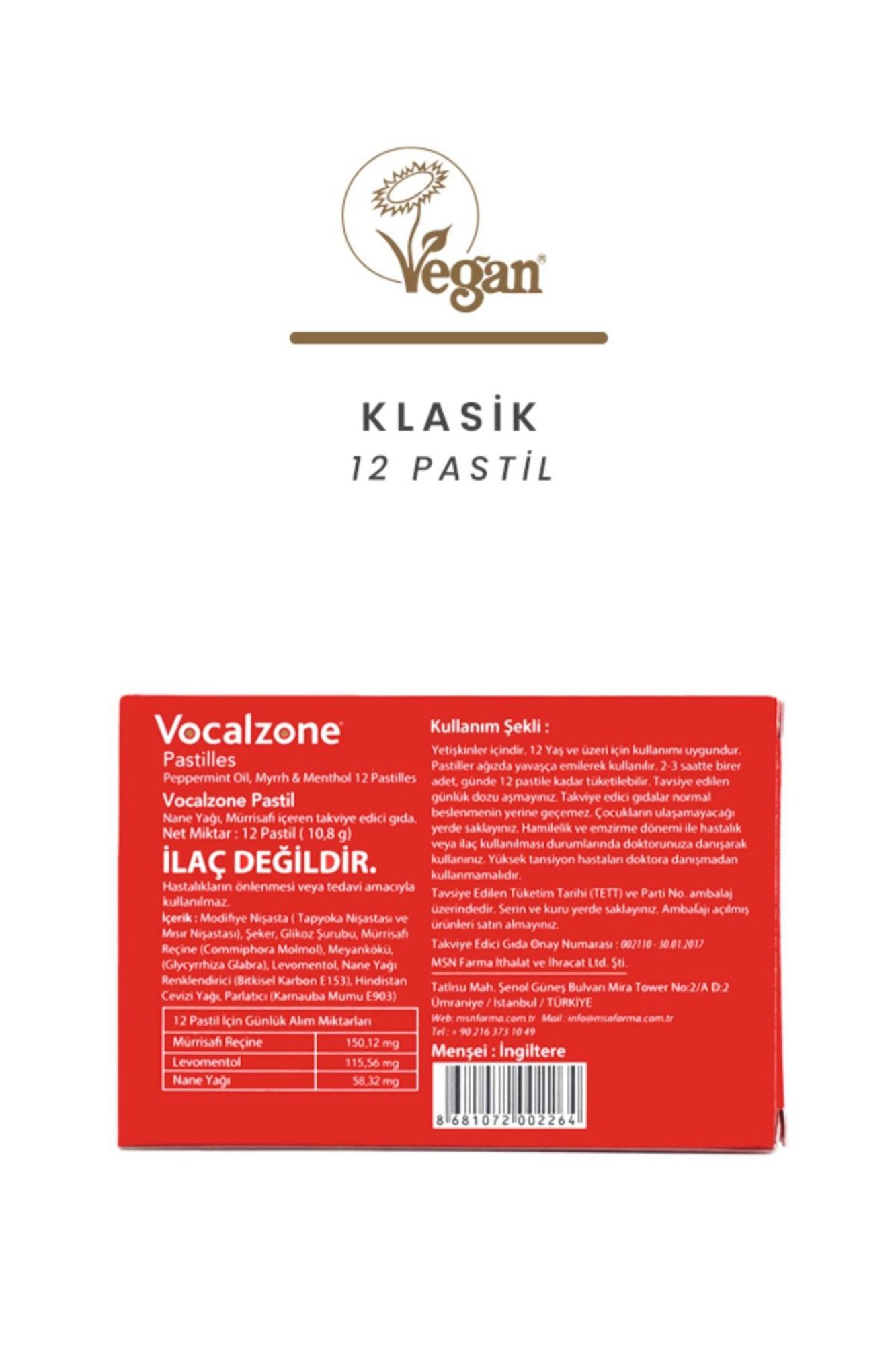 Vocalzone Klasik 12 Pastil