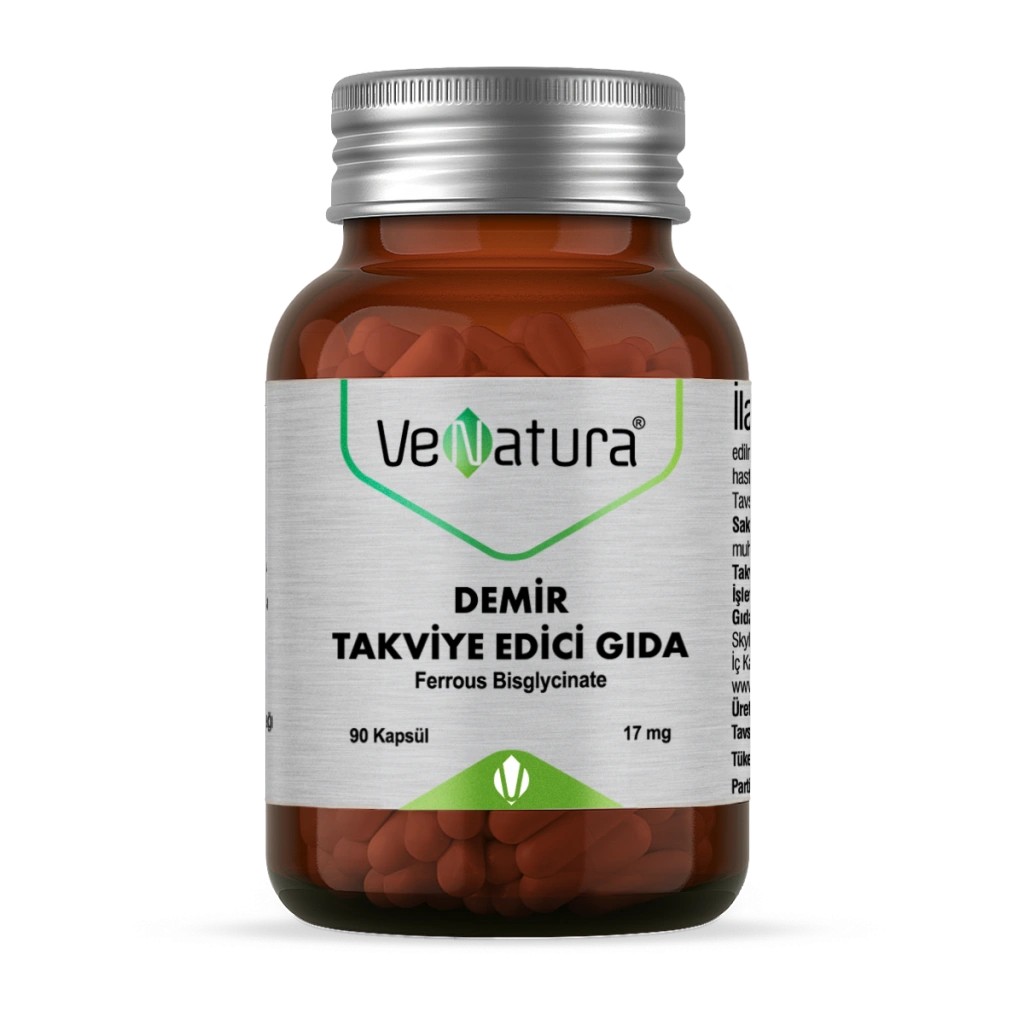 Venatura Demir Takviye Edici Gıda 17 mg 90 Kapsül