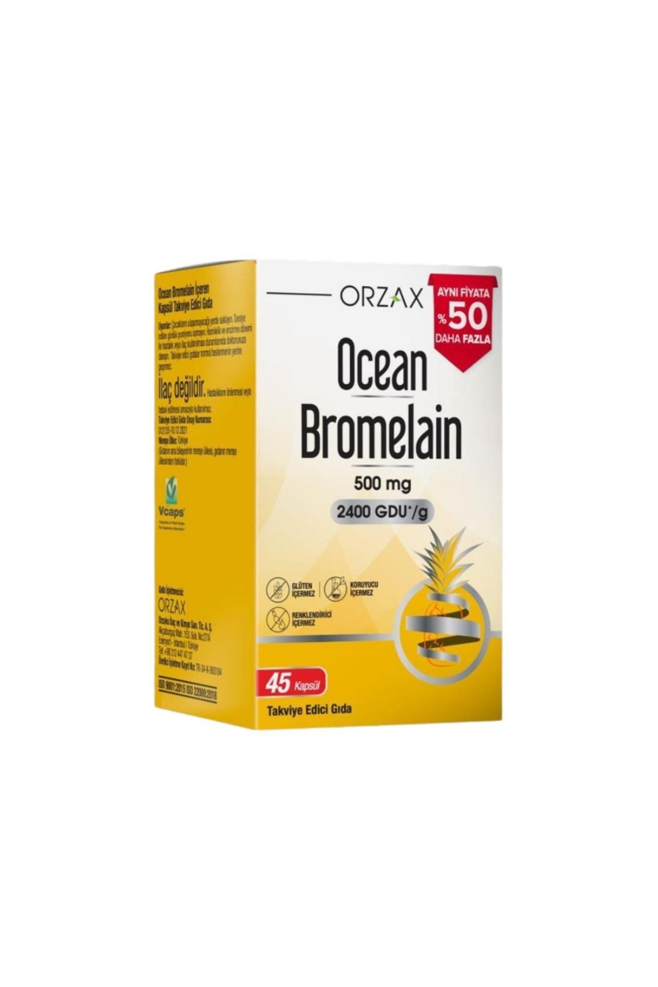 Ocean Bromelain 500 mg 45 Kapsül 