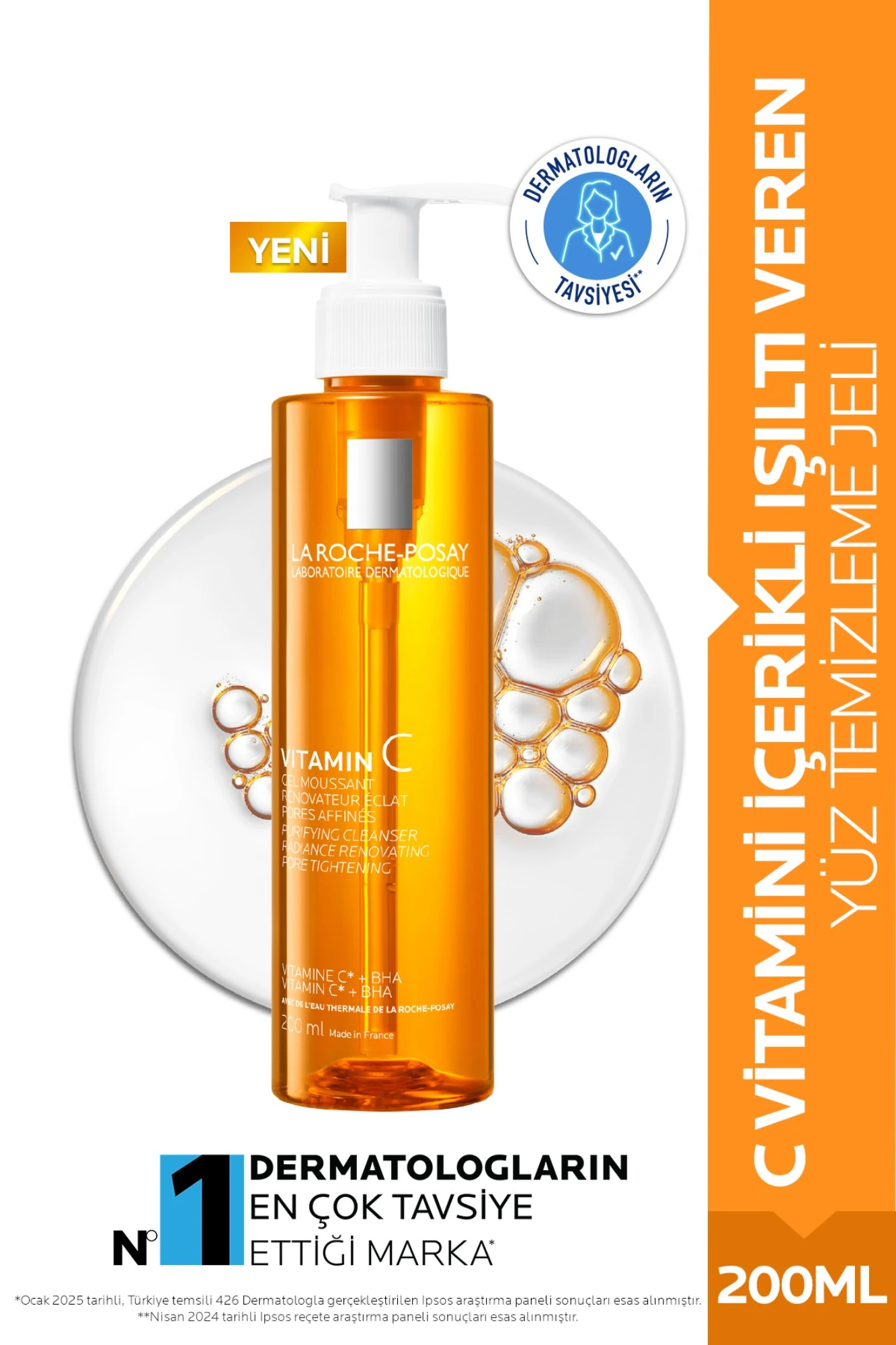 La Roche Posay C Vitamini İçerikli Işıltı Veren Yüz Temizleme Jeli 200 ml