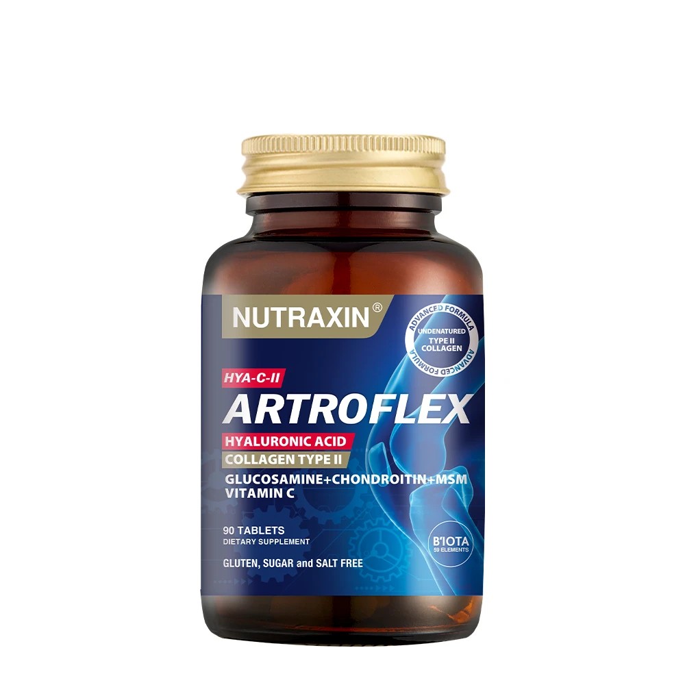 Nutraxin Artroflex Hya C-II 90 Tablet - Glukozamin Kondroitin MSM Tip 2 Kolajen Hyalüronik Asit Vitamin C