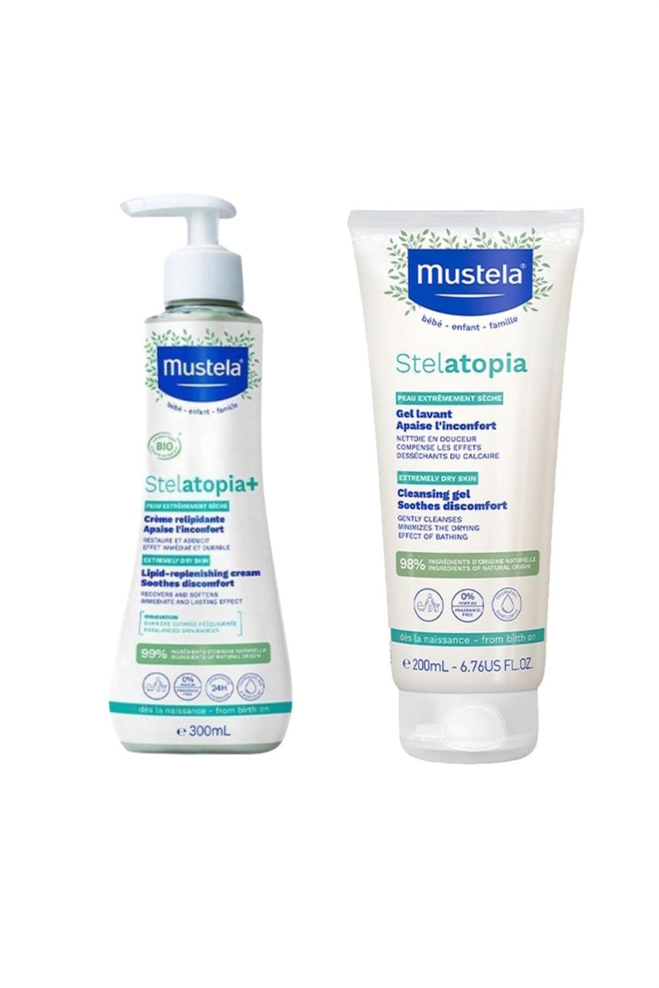 Mustela Stelatopia Lipit Yenileyici Krem 300 ML + Mustela Stelatopia Şampuan 200 ML