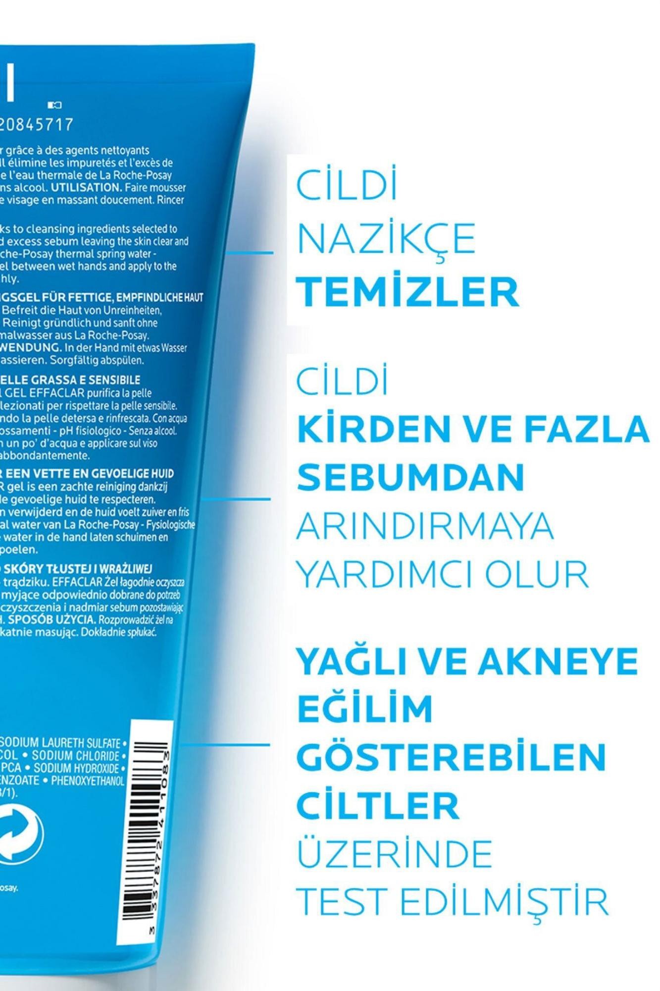 La Roche Posay Effaclar Jel Yağlı Ve Akneye Eğilimli Ciltler için Yüz Temizleme Jeli 200 ml