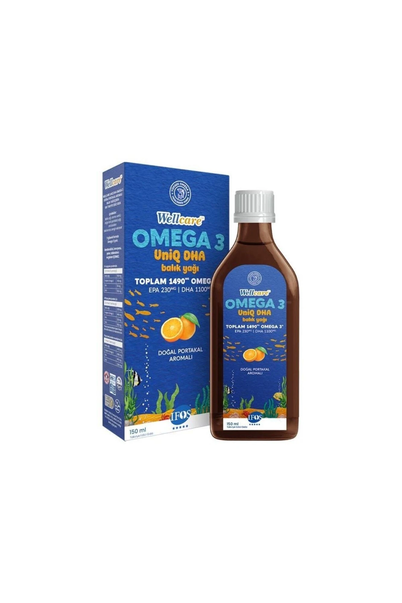 Wellcare Omega 3 Doğal Portakal Aromalı Balık Yağı 150 ml