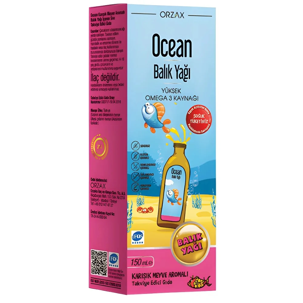 Ocean Tutti Frutti Karışık Meyve Aromalı Balık Yağı Şurup 150 ml