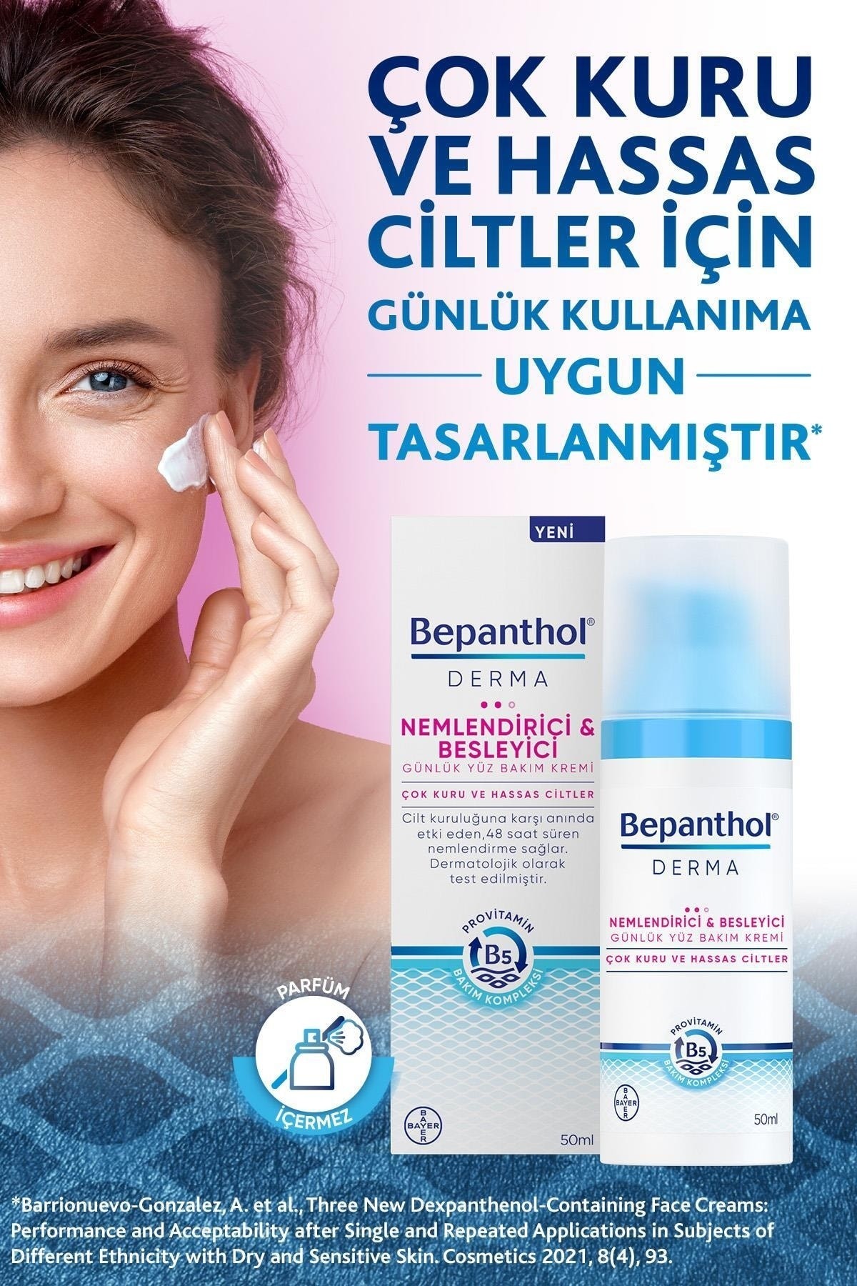 Bepanthol Derma Nemlendirici Besleyici Günlük Yüz Bakım Kremi 50 ml