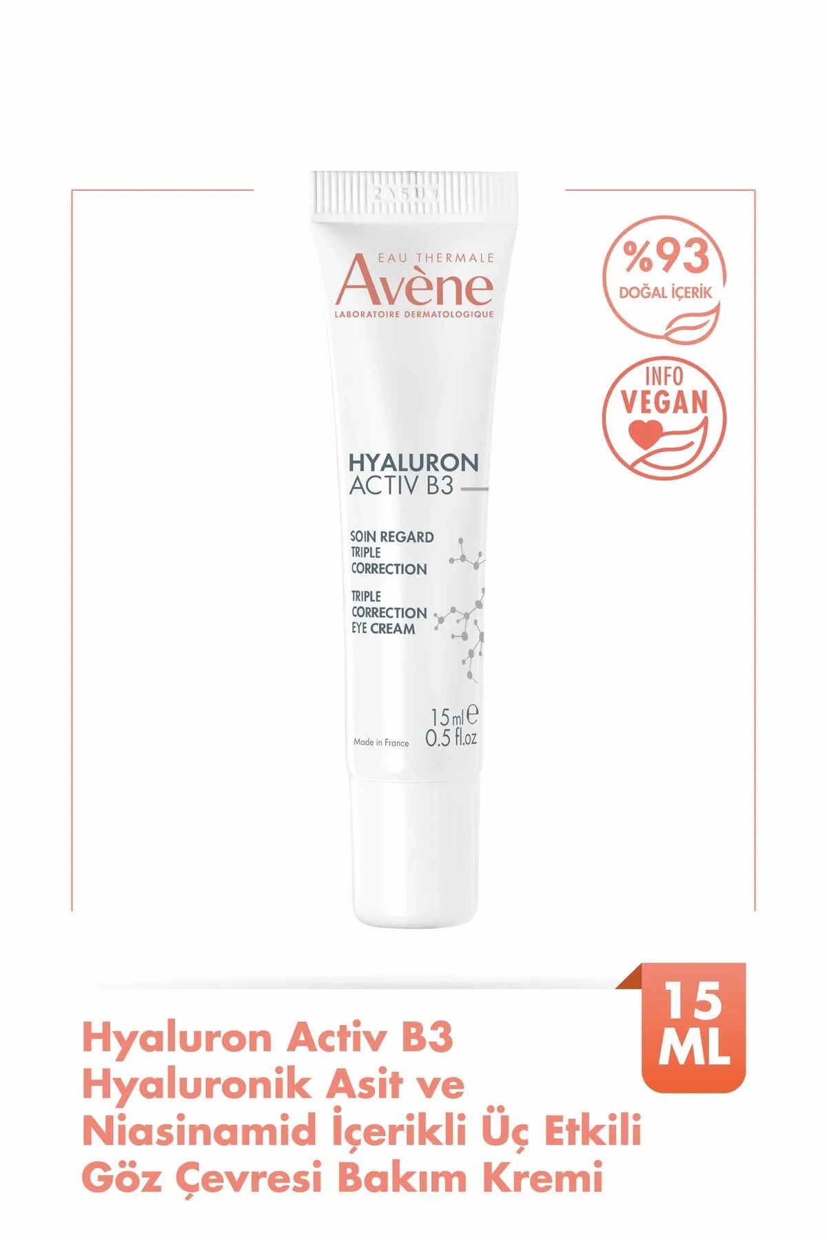 Avene Hyaluron Activ B3 Üçlü Düzeltici Gözaltı Kremi 15 ml