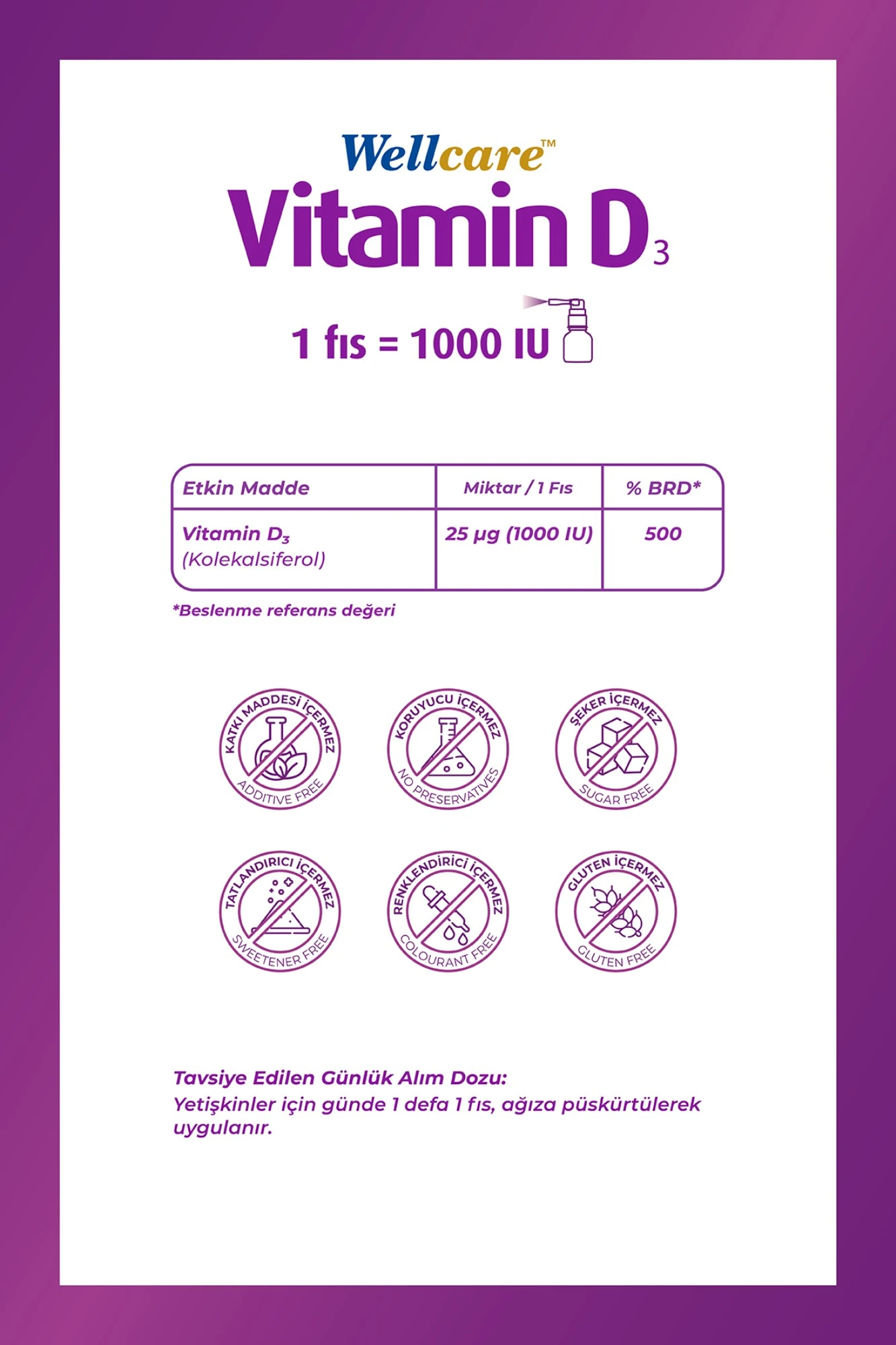 Wellcare Vitamin D3 1000 IU 30 ml