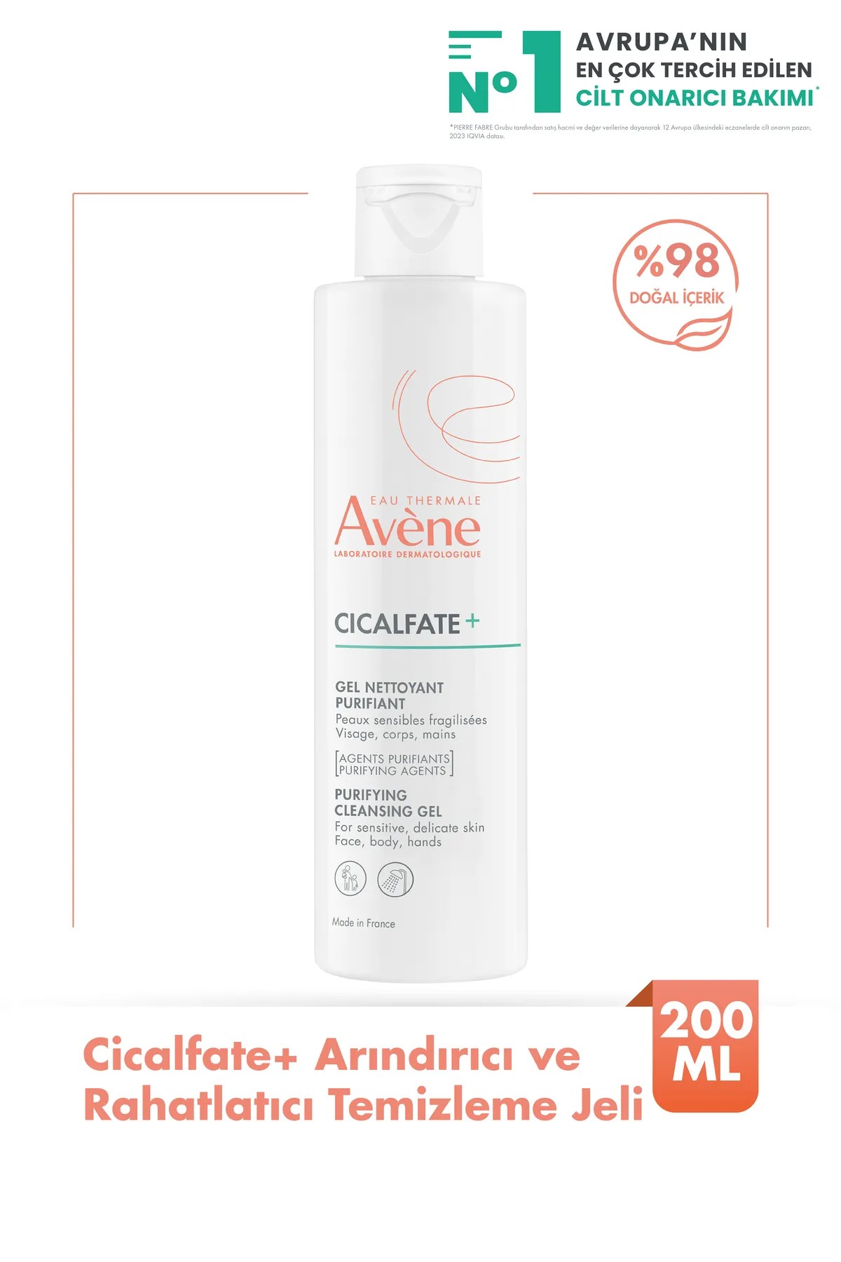 Avene Cicalfate Gel Nettoyant Purifiant 200 Ml