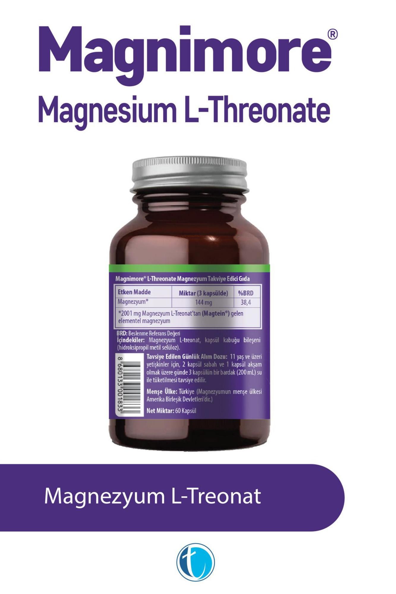 Magnimore Magnesium L-Threonate 60 Kapsül