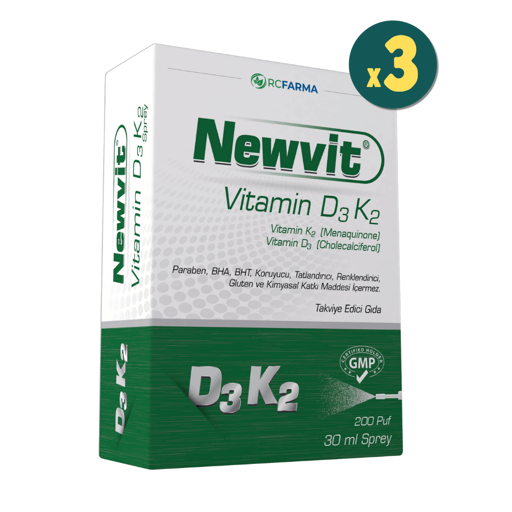 Newvit Vitamin D3 K2 Sprey 30 ml 3 Adet