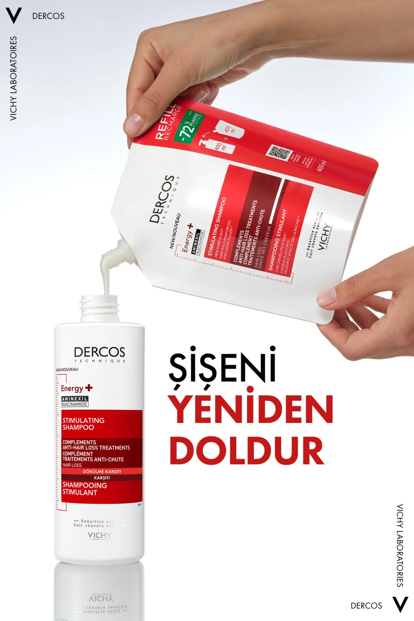 Vichy Dercos Energisant Saç Dökülmesine Karşı Şampuan Refill 400 ml