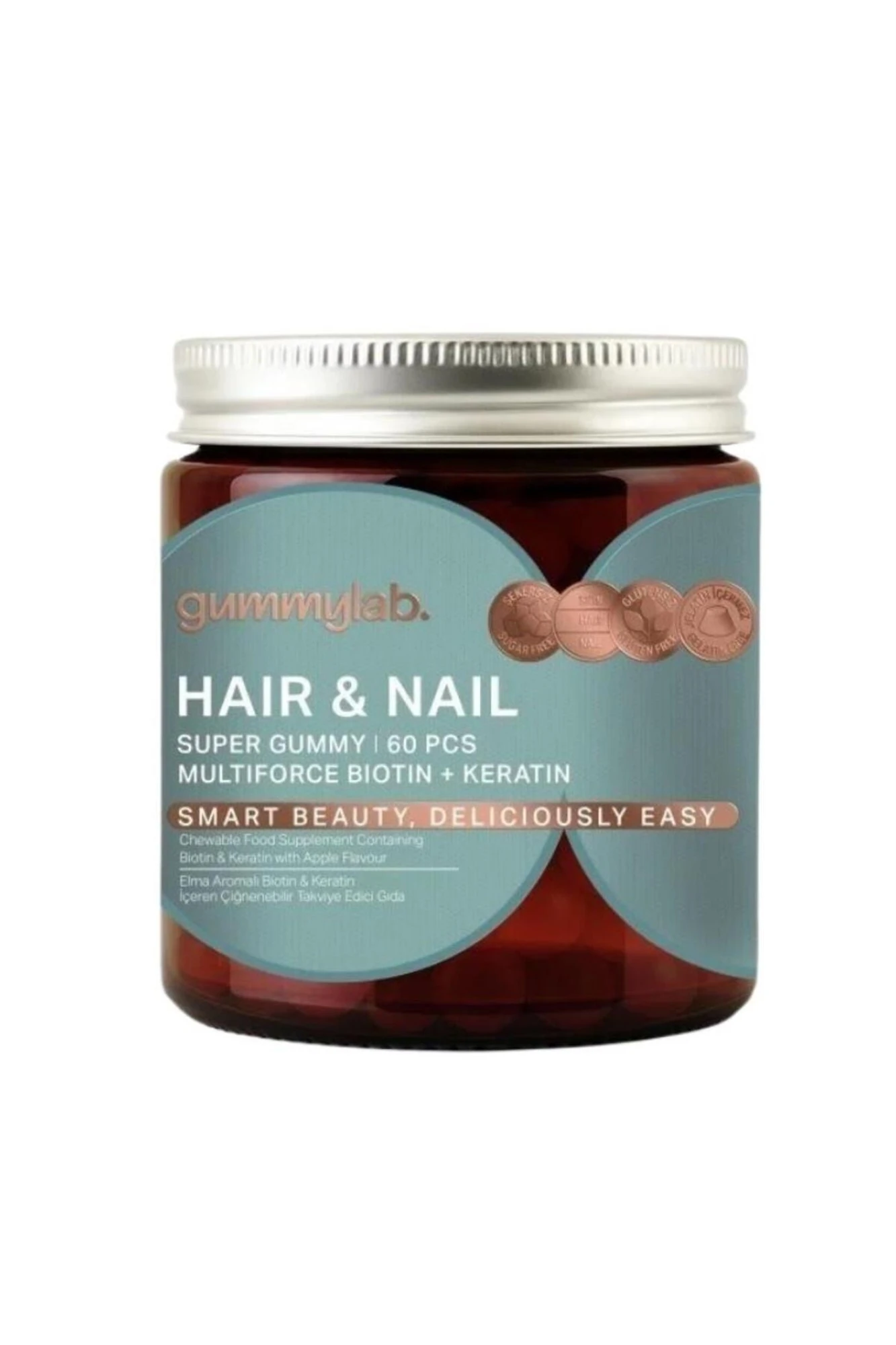 Gummy Lab Hair & Nail Elma Aromalı 60 Gummies