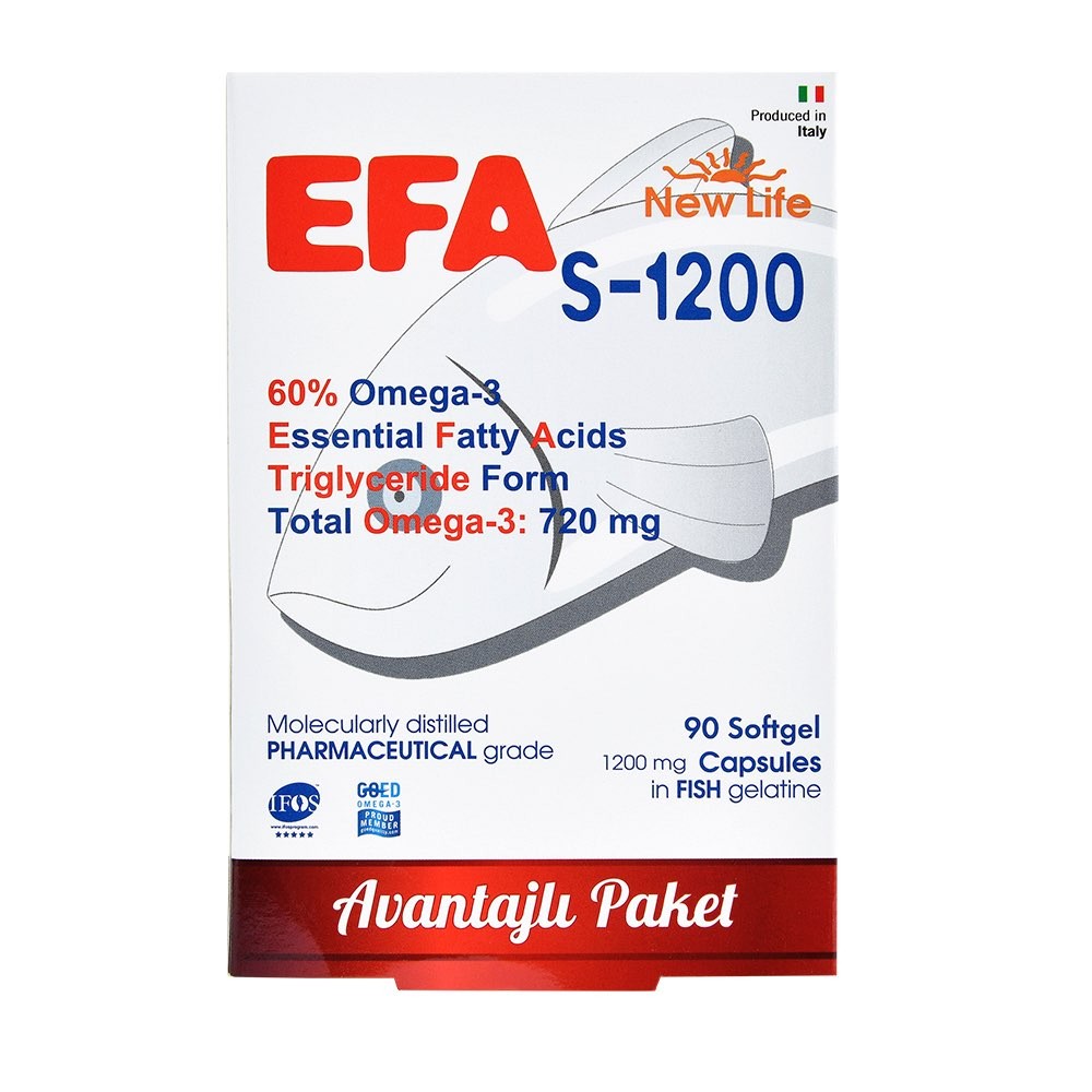 New Life Efa S-1200 Omega 3 Balık Yağı 90 Kapsül