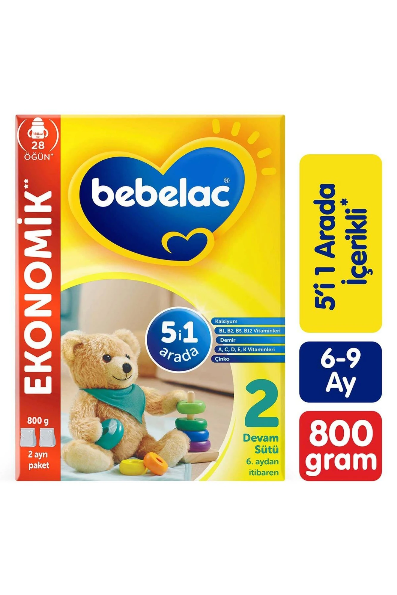 Bebelac 2 Devam Sütü 6 Ay+ 800 gr   