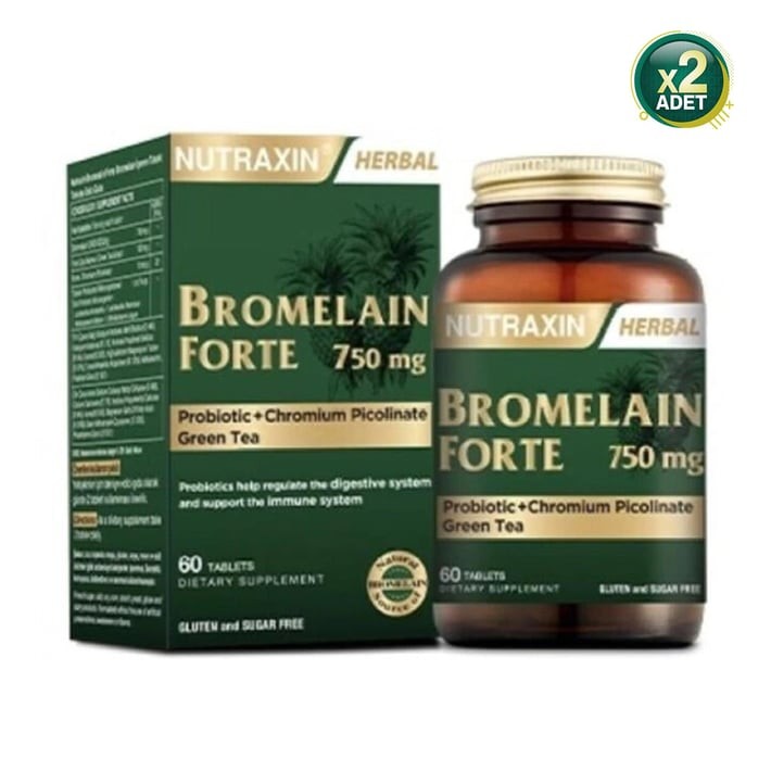 Nutraxin Bromelain Forte 750 Mg 60 Tablet 2 Adet