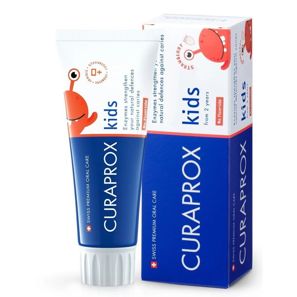 Curaprox Kids Enzycal 2 Yaş Üzeri Çilek Aromalı Florürsüz Çocuk Diş Macunu